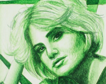 Pixie Lott Watercolor Painting 5.5"x5.5"