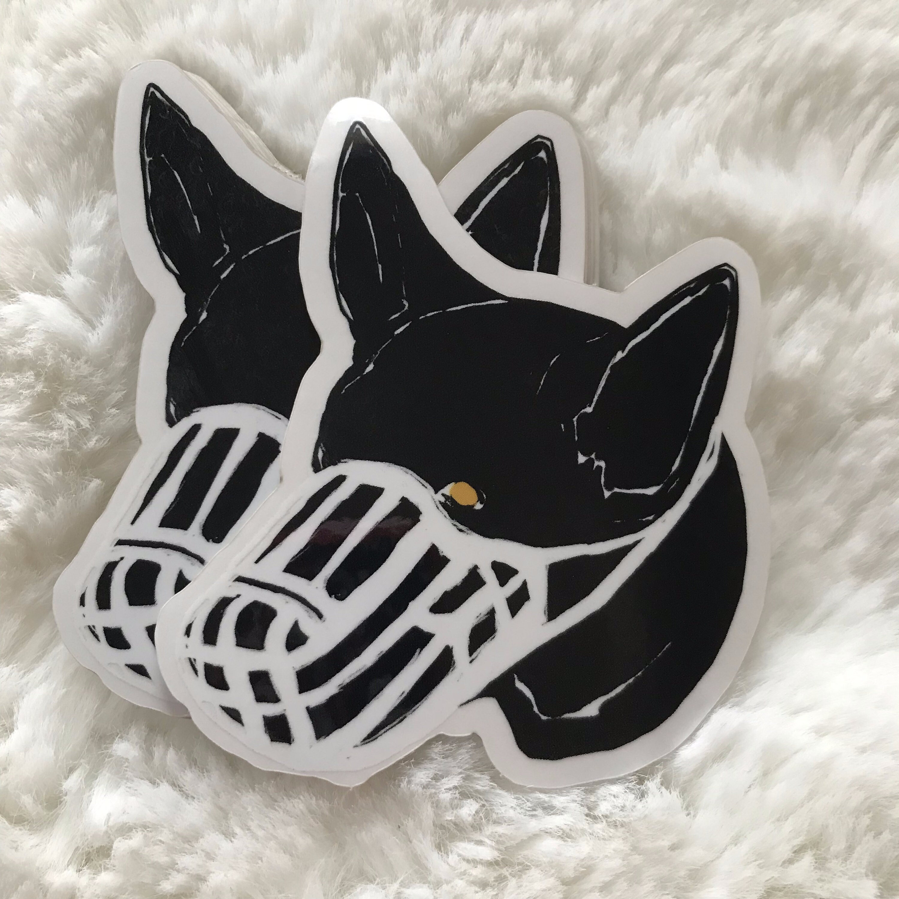 Muzzled (v1) - 2.6" X 3" - Transparent Sticker - Etsy