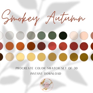 Smokey Autumn Procreate Palette, Farbmuster, Farbpalette, iPad Procreate, Branding-Farben, Marken-Farb-Hex-Codes, Marken-Farbkit