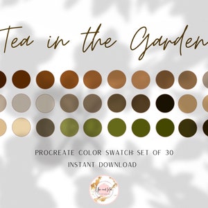 Tea in the Garden Procreate Palette, Color Swatches, Color Palette, iPad Procreate, Branding Colors, Brand Color Hex Codes, Brand Color Kit