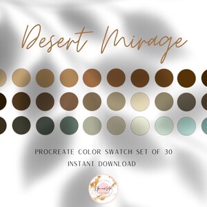Desert Mirage Procreate Palette, Color Swatches, Color Palette, iPad Procreate, Branding Colors, Brand Color Hex Codes, Brand Color Kit