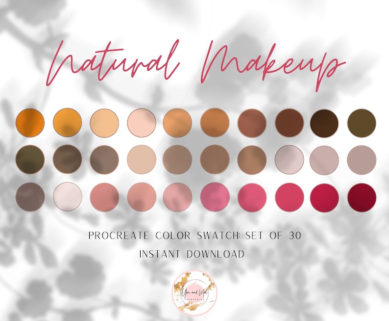 Natural Makeup Procreate Palette Color Swatches Color Etsy