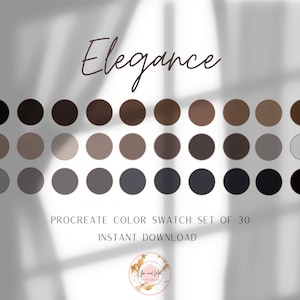 Elegance Procreate Palette, Neutral Color Swatches, Color Palette, iPad Procreate, Branding Colors, Brand Color Hex Codes, Brand Color Kit