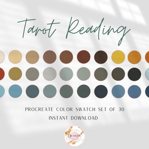 Tarot Reading Procreate Palette, Color Swatches, Color Palette, iPad Procreate, Branding Colors, Brand Color Hex Codes, Brand Color Kit