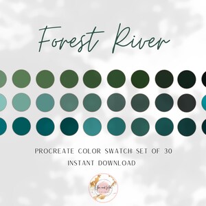 Forest River Procreate Color Palette, 30 Swatches (Digital Download)