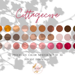 Cottagecore Procreate Palette, Color Swatches, Color Palette, iPad Procreate, Branding Colors, Brand Color Hex Codes, Brand Color Kit