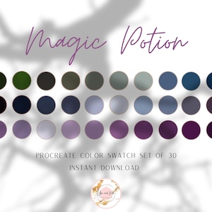 Magic Potion Procreate Palette, Color Swatches, Color Palette, iPad Procreate, Branding Colors, Brand Color Hex Codes, Brand Color Kit