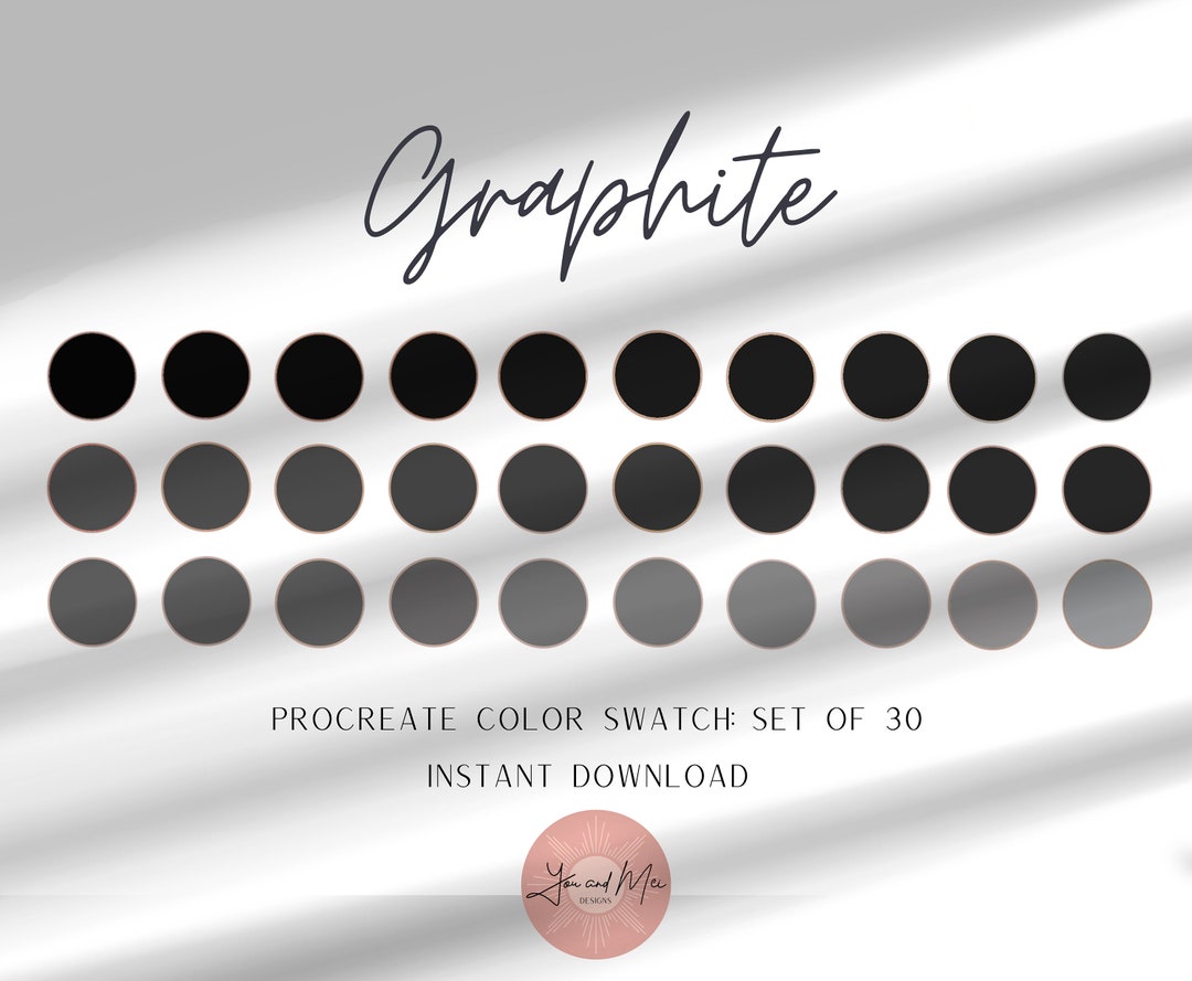 Graphite Color Procreate Palette, Color Swatches, Color Palette, iPad