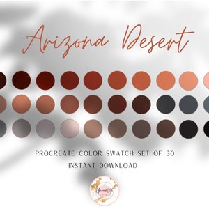 Arizona Desert Procreate Palette, Color Swatches, Color Palette, iPad Procreate, Branding Colors, Brand Color Hex Codes, Brand Color Kit