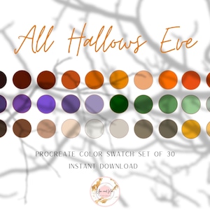 All Hallows Eve Procreate Palette, Color Swatches, Color Palette, iPad Procreate, Branding Colors, Brand Color Hex Codes, Brand Color Kit