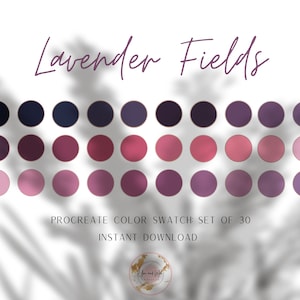 Lavender Fields Procreate Palette, Color Swatches, Color Palette, iPad Procreate, Branding Colors, Brand Color Hex Codes, Brand Color Kit
