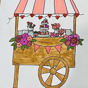 Blumenwagen Grußkarte zum Valentinstag