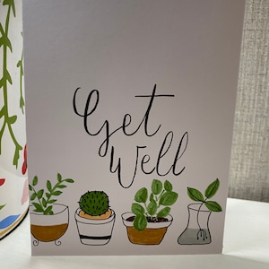 Cartão Começ bem em vasos de plantas