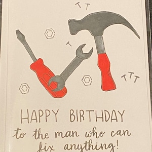 Happy birthday tools card