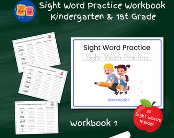 Sight Word Practice Workbook | Kindergarten\1st Grade | Trace, Write and Read | Early Literacy Worksheets