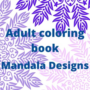 Adult Coloring Book , Mandala , Printable