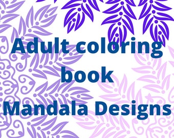 Adult Coloring Book , Mandala , Printable
