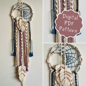 Macrame Dreamcatcher Wall Hanging Pattern Digital PDF Printable