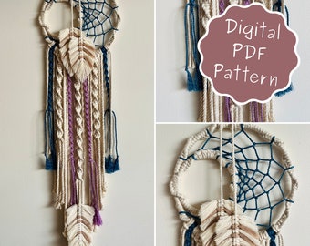 Macrame Dreamcatcher Wall Hanging Pattern Digital PDF Printable