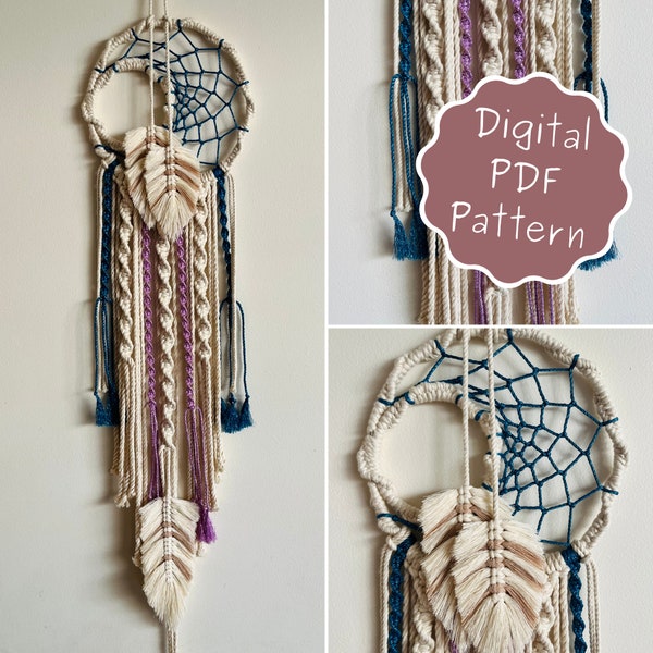 Macrame Dreamcatcher Wall Hanging Pattern Digital PDF Printable