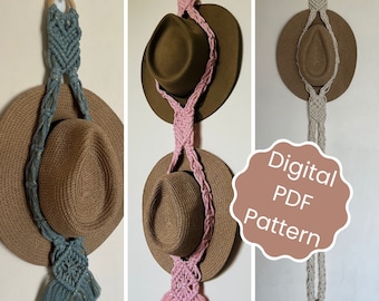 Macramé Herz Hut-Bügel-Muster Digitales PDF zum Ausdrucken