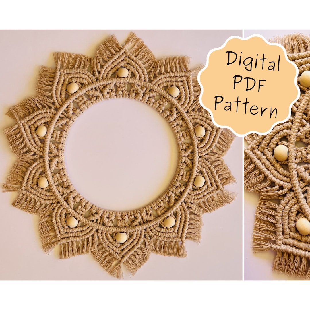 Macramé Mandala Wall Hanging Digital PDF Pattern Printable - Etsy