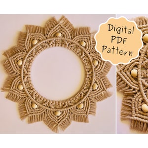 Macramé Mandala Wall Hanging Digital PDF Pattern Printable