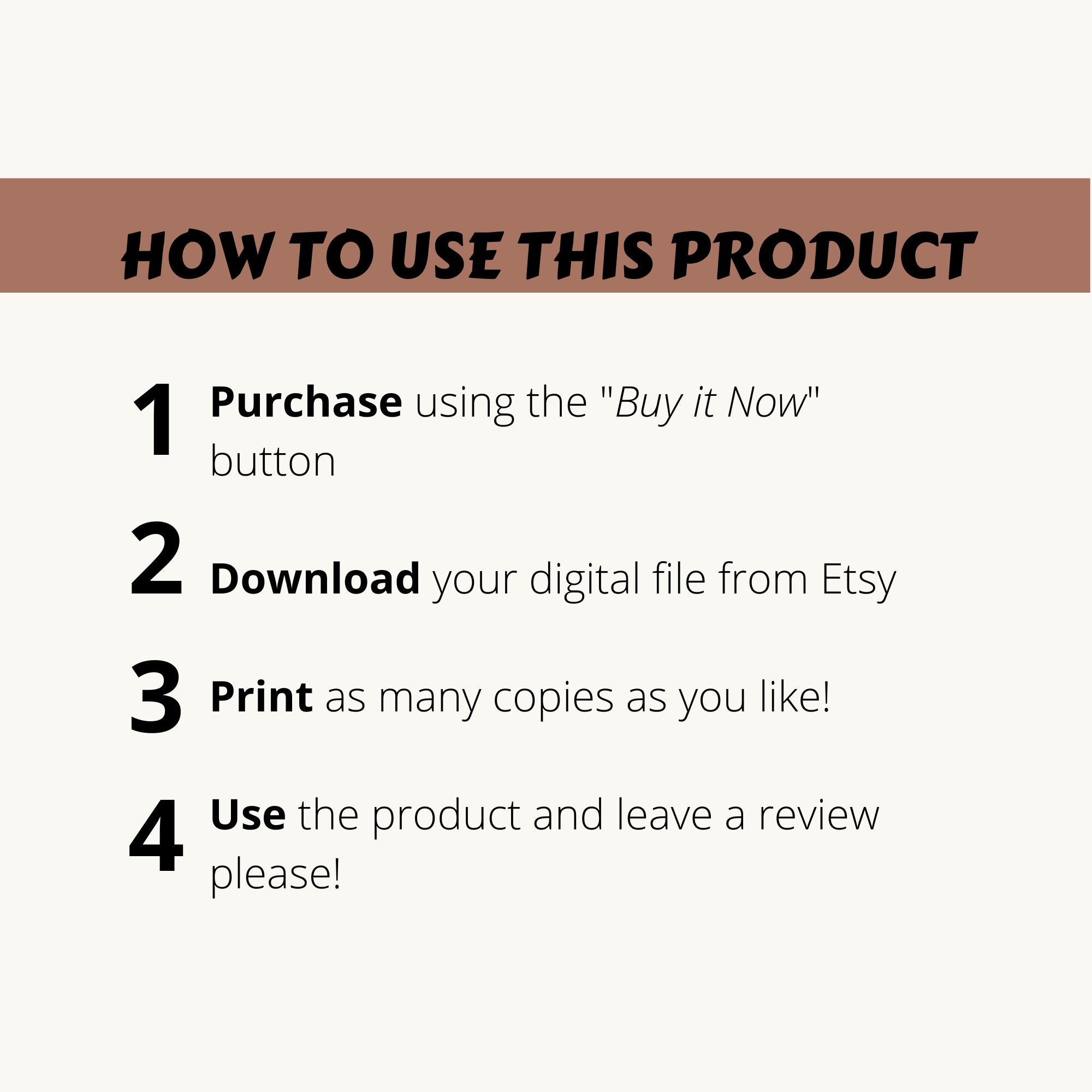 Macramé Care Card Instructions Printable PDF Pattern for Handmade Small