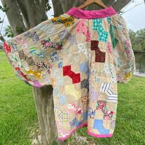Kimono Style Vintage Bowtie Quilt Coat - Etsy