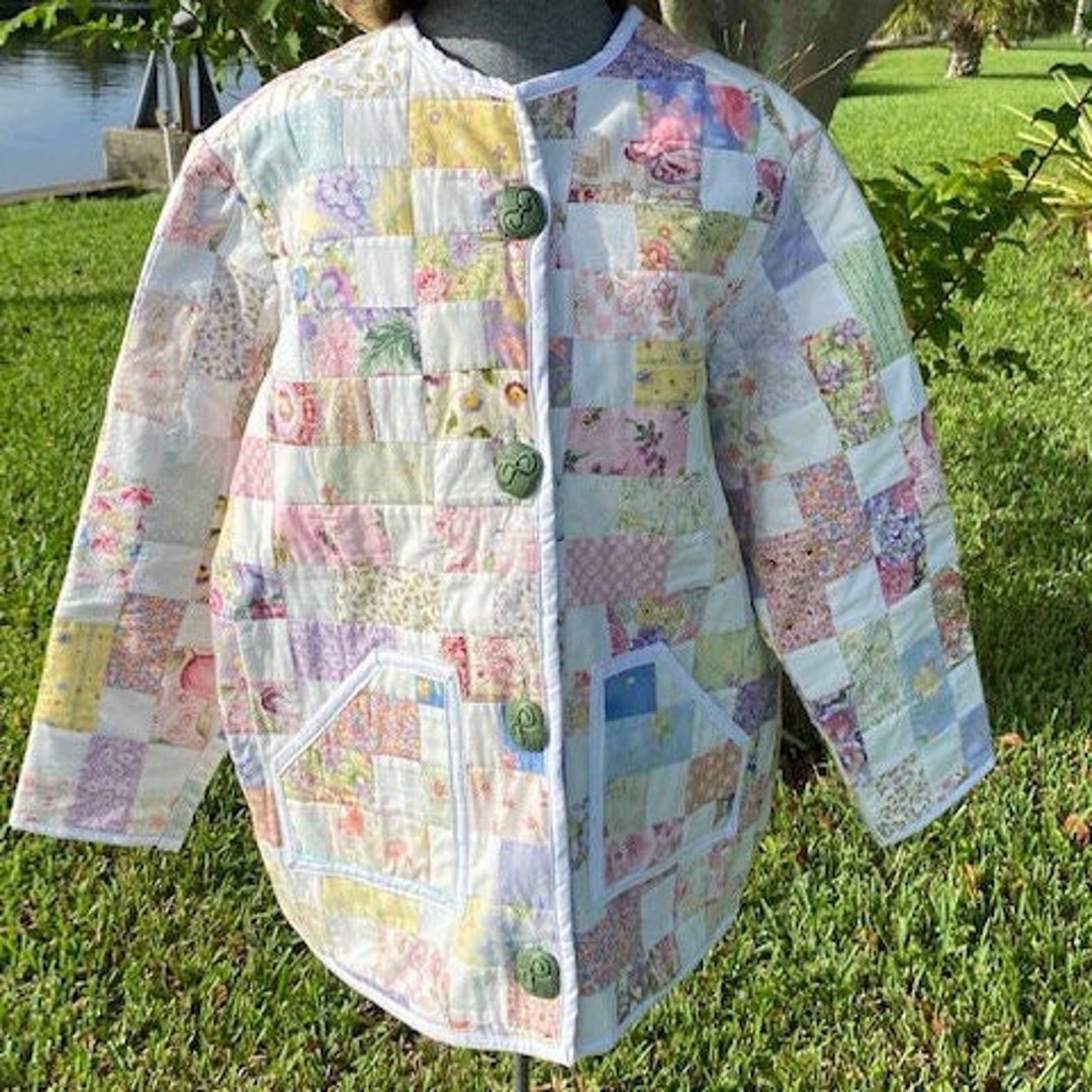 Pieced Patchwork Quilt Jacket Etsy