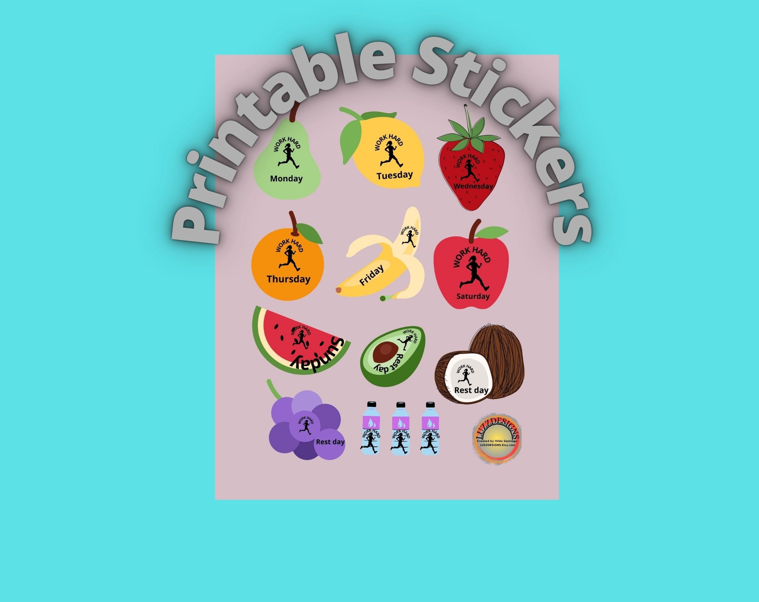 Print and Cut Yoga Stickers, Planner Stickers, Kids Stickers, Exercise  Stickers, Fitness Stickers, Printable Stickers, Workout Stickers, DIY