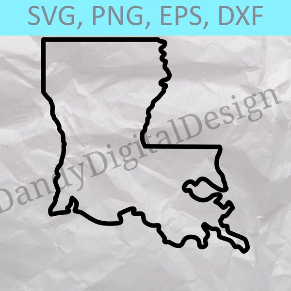 Louisiana State Outline SVG, LA Outline SVG, State Outline, Cricut or Silhouette Cut Files