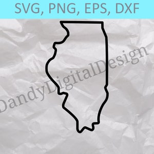Illinois State Outline SVG, IL Outline SVG, State Outline, Cricut or Silhouette Cut Files