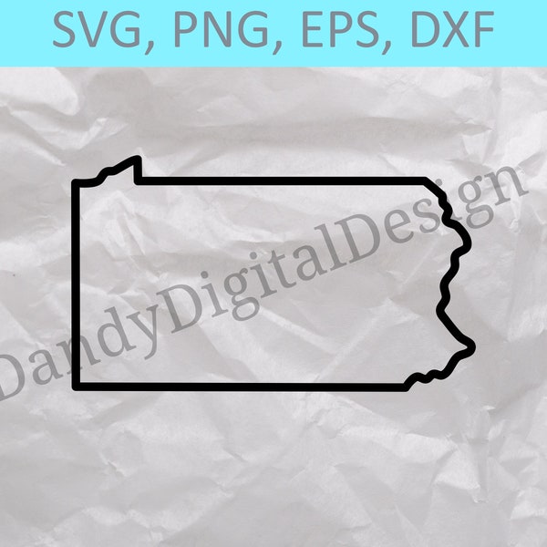 Pennsylvania State Outline SVG, PA Outline SVG, State Outline, Cricut or Silhouette Cut Files