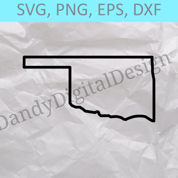 Oklahoma State Outline SVG, OK Outline SVG, State Outline, Cricut or Silhouette Cut Files