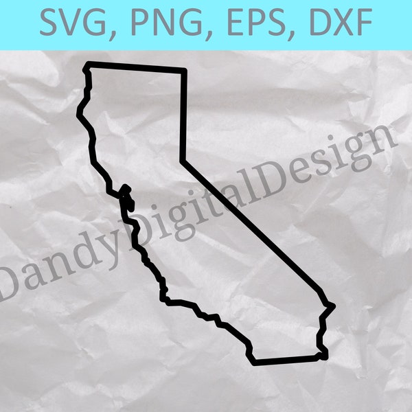 California State Outline SVG, CA Outline SVG, State Outline, Cricut or Silhouette Cut Files