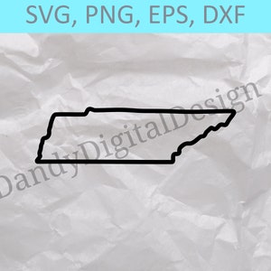 Tennessee State Outline SVG, TN Outline SVG, State Outline, Cricut of Silhouette Cut-bestanden