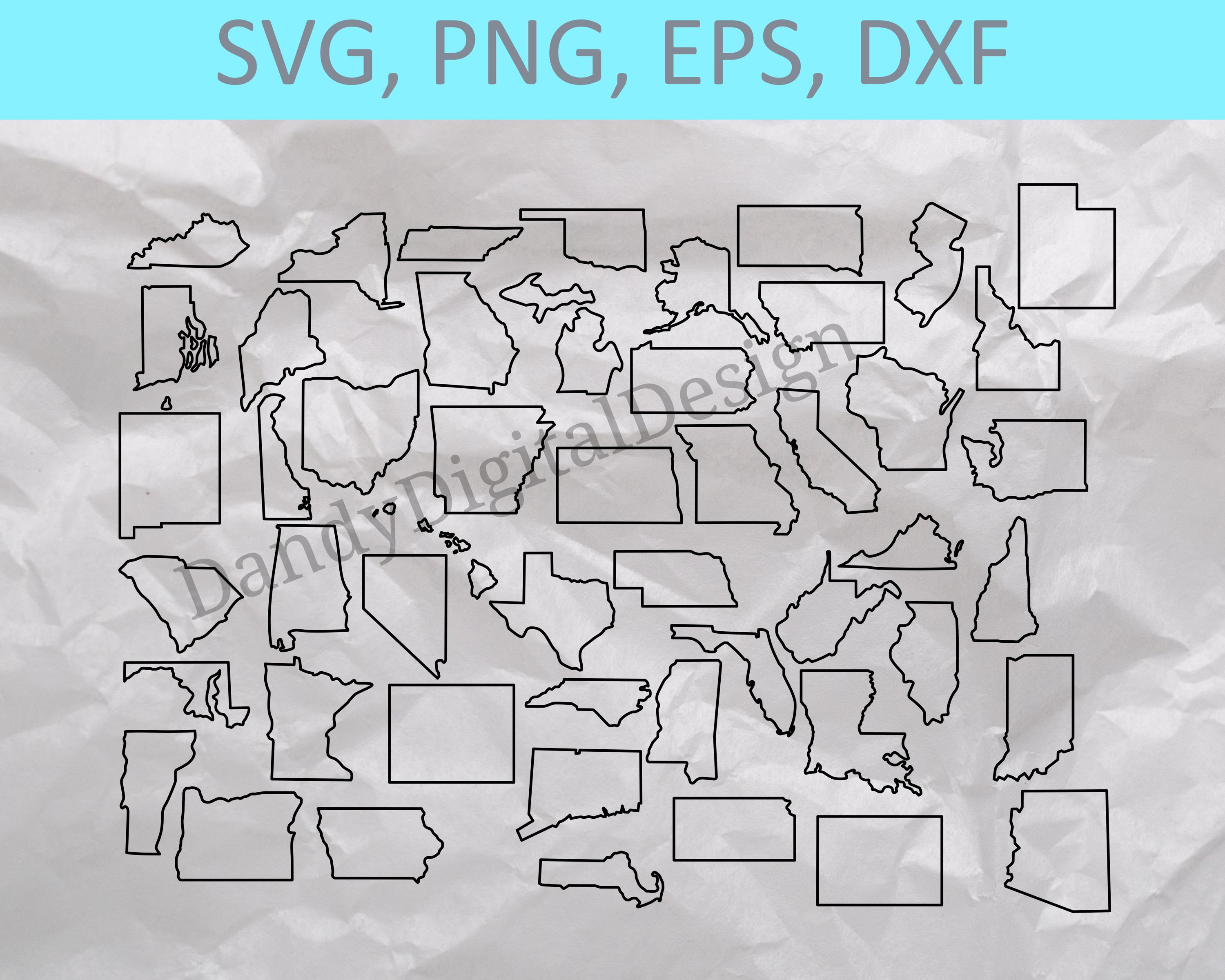 Colored State Outline SVG, US State Outline Outline SVG, State Outline ...
