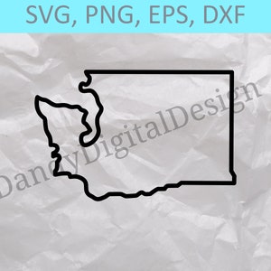 Washington State Outline SVG, WA Outline SVG, State Outline, Cricut or Silhouette Cut Files