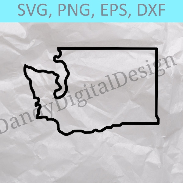 Washington State Outline SVG, WA Outline SVG, State Outline, Cricut or Silhouette Cut Files