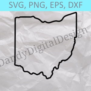 Ohio State Umriss SVG, OH Umriss SVG, State Umriss, Cricut oder Silhouette Cut Files