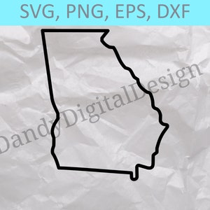 Georgia State Outline SVG, GA Outline SVG, State Outline, Cricut or Silhouette Cut Files