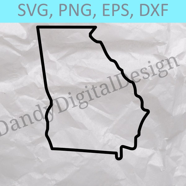 Georgia State Outline SVG, GA Outline SVG, State Outline, Cricut or Silhouette Cut Files