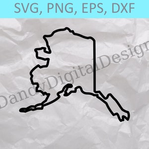 Alaska State Outline SVG, AK Outline SVG, State Outline, Cricut or Silhouette Cut Files