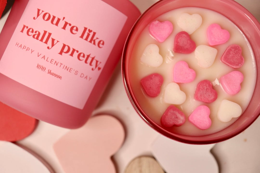 Valentines Candle, Hearts Candle, Love Candle, Custom Candle Etsy