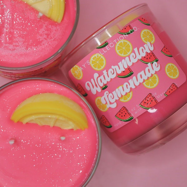 Watermelon Lemonade Candle, Soy Candle, Watermelon candle, Cocktail Candle, Home Decor, Housewarming Gift