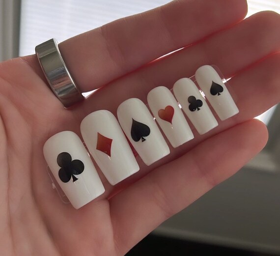 Playing Card Nails Etsy