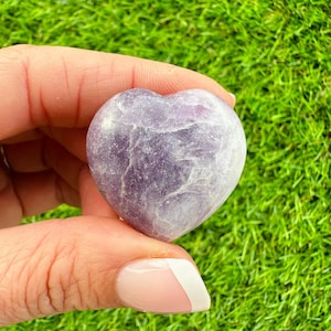 3cm Lepidolite Puffy Crystal Heart