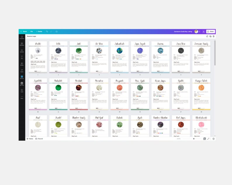 135 Editable Crystal Cards, Crystal Meaning Cards, Crystal Printable ...