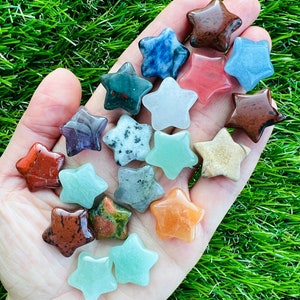 Crystal Star Carvings, Crystal Star Confetti, Mystery Small Genuine Polished Crystal Stars